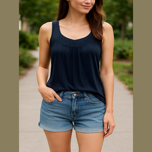 NWOT Will Smith, black sleeveless blouse size medium